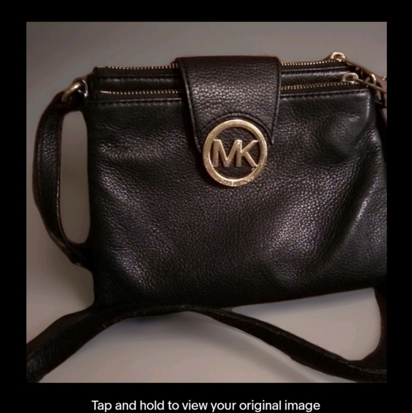 Michael Kors Black Crossbody Bag with Gold Logo - Picture 1 of 5